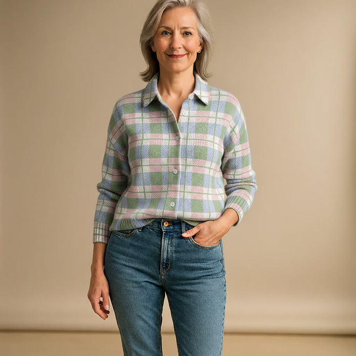 Lena | Checked Blouse in Fresh Pastel Colors