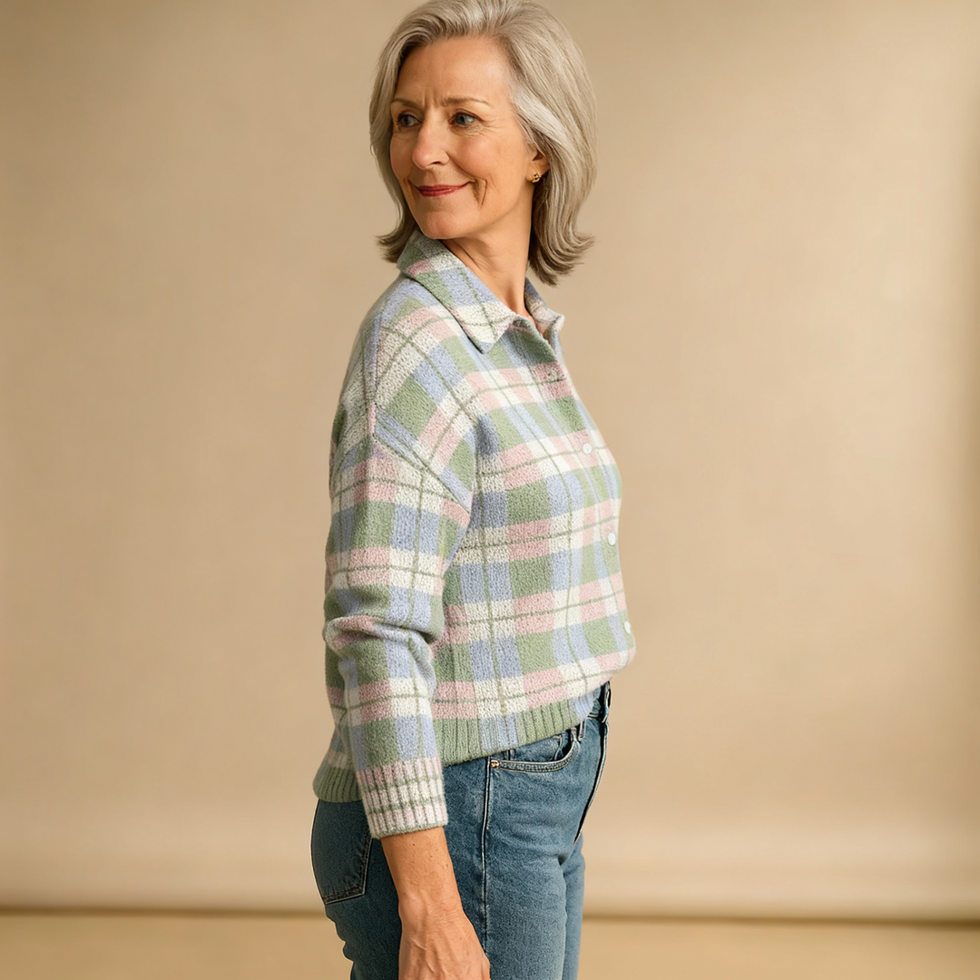 Lena | Checked Blouse in Fresh Pastel Colors