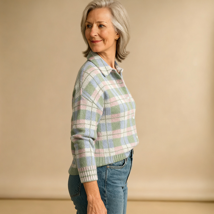 Lena | Checked Blouse in Fresh Pastel Colors