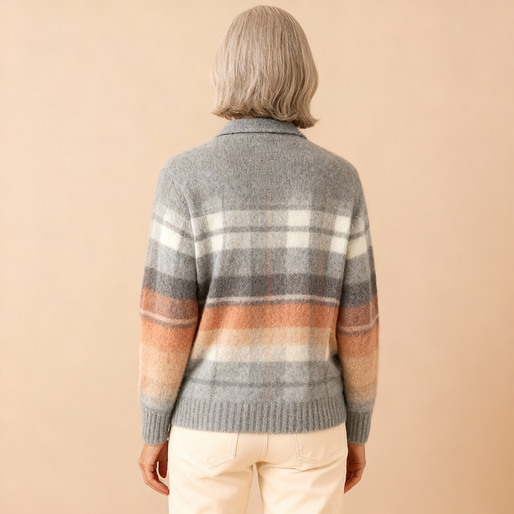 Elena | Checked Blouse in Soft Tones