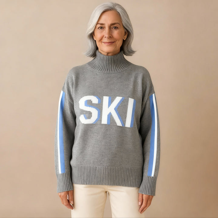 Retro Cashmere Turtleneck Ski Sweater