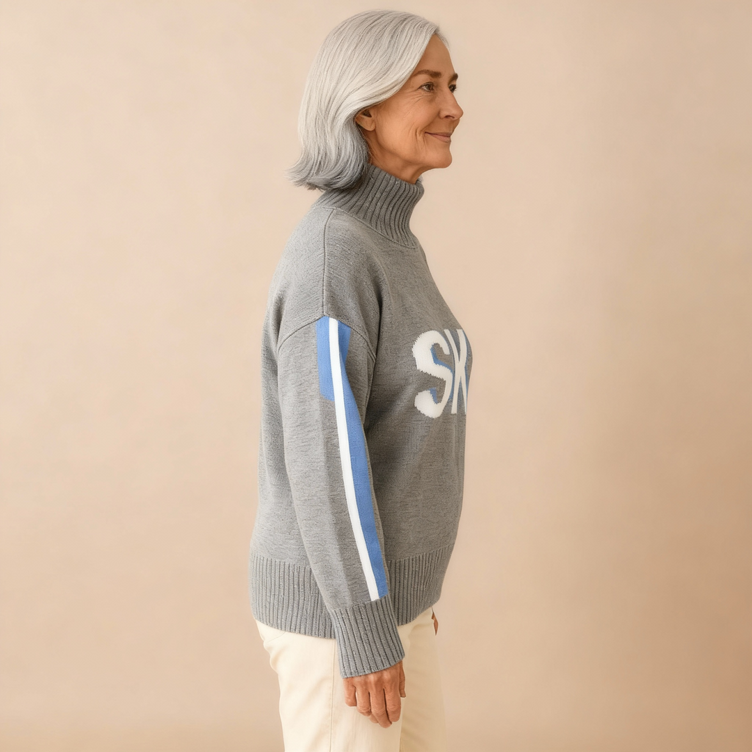 Retro Cashmere Turtleneck Ski Sweater