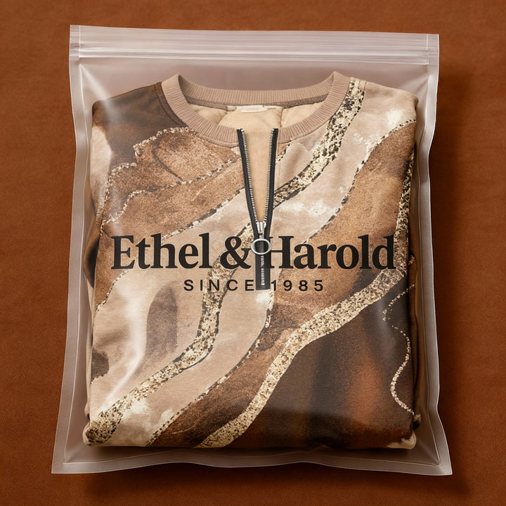 Melissa | Half-Zip Sweatshirt with Vintage Print