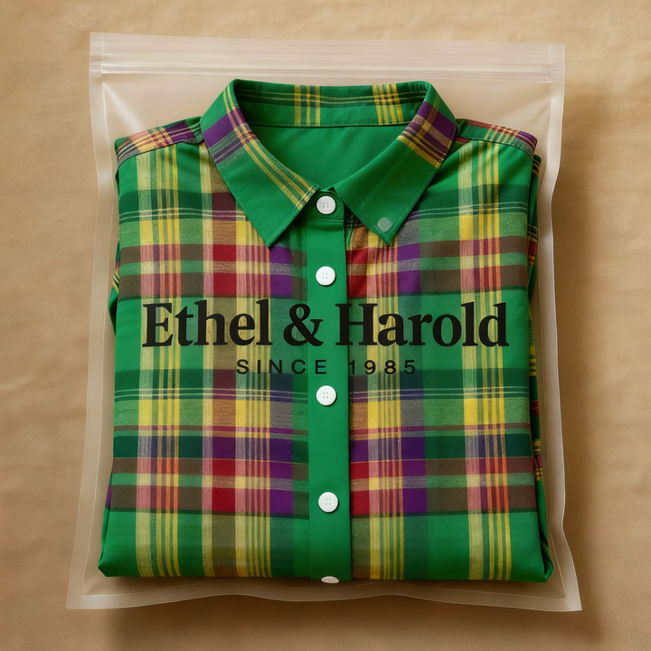 Elina | Checked Blouse in Vivid Green Tones