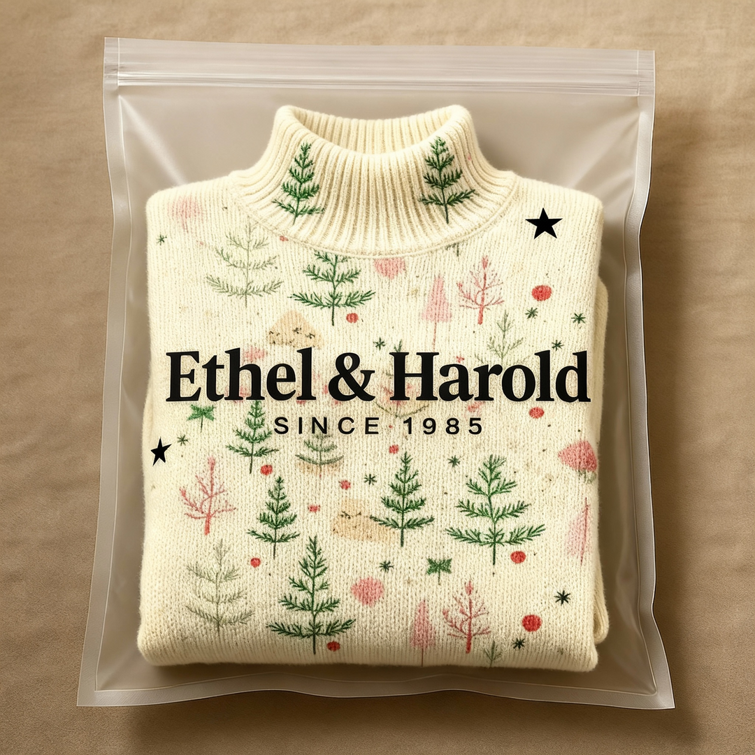 Ivory Christmas Knit Turtleneck Sweater