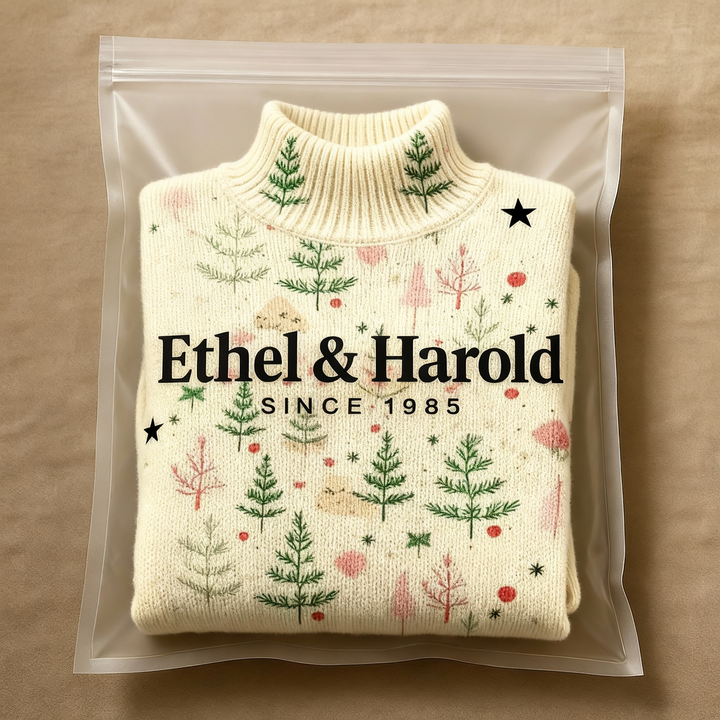 Ivory Christmas Knit Turtleneck Sweater