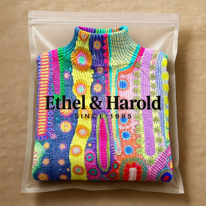 ELENA | Colorful knitted turtleneck sweater